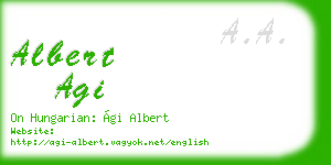 albert agi business card
